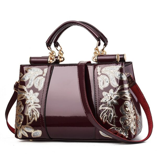 Bolso de cuero con bordado para mujer, bandolera de lujo 4