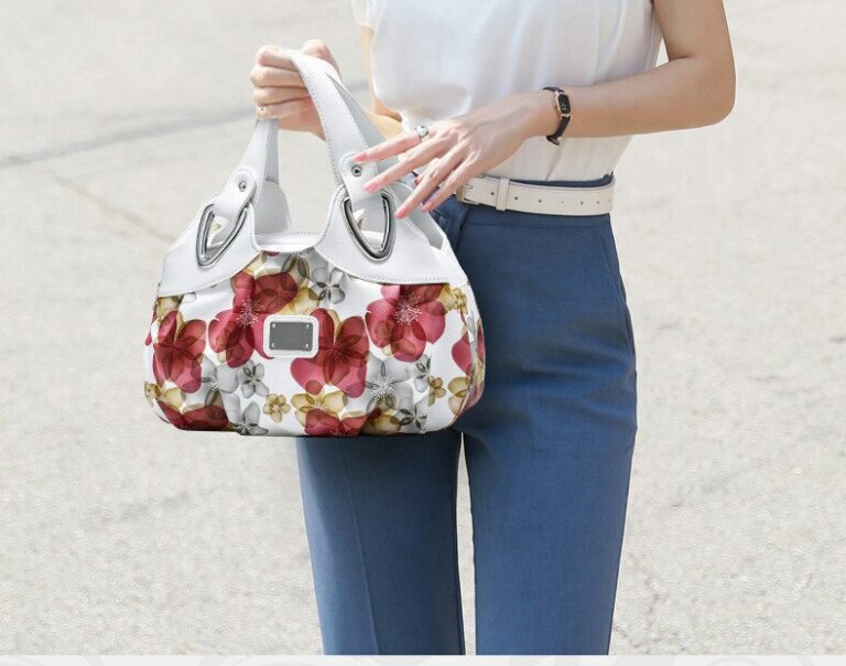 Bolso de hombro con estampado de flores para mujer