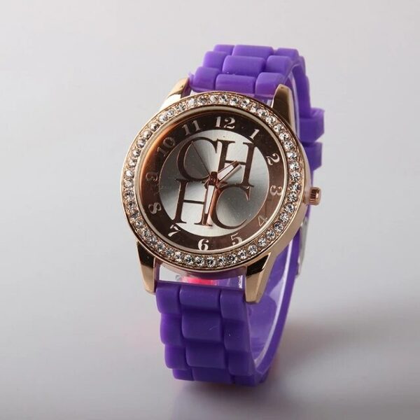 Reloj de pulsera de silicona para Mujer, accesorio de marca de lujo, de cuarzo 6