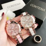 Reloj de cuarzo de oro rosa para mujer 1