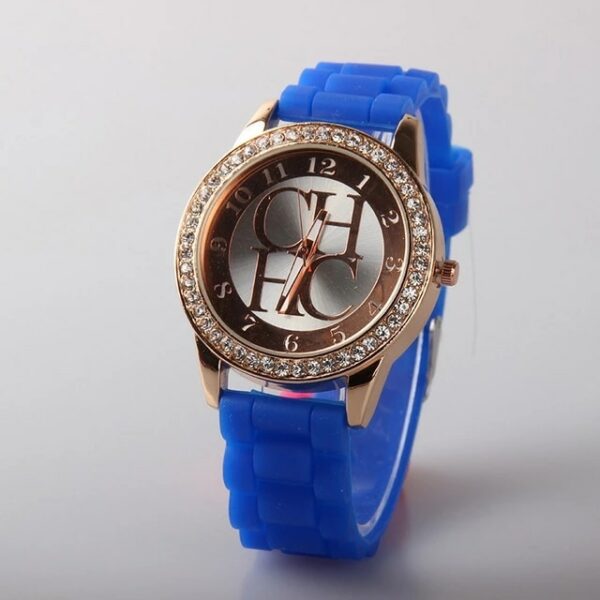 Reloj de pulsera de silicona para Mujer, accesorio de marca de lujo, de cuarzo 4