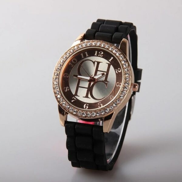 Reloj de pulsera de silicona para Mujer, accesorio de marca de lujo, de cuarzo 1