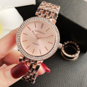 Reloj de lujo con diamantes de cristal para mujer