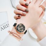 Relojes de moda para mujer, de lujo, con hebilla magnética de cuarzo 5