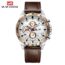 Reloj deportivo de lujo para Hombre, cronógrafo de pulsera de cuero, estilo militar, informal 11