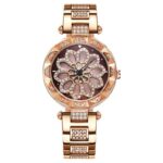 Reloj giratorio de cuarzo con flores para mujer 2