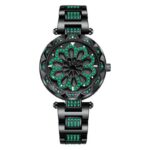 Reloj giratorio de cuarzo con flores para mujer 3