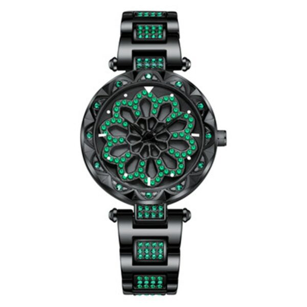 Reloj giratorio de cuarzo con flores para mujer 3
