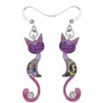 Pendientes Con Colgante De Cristal Aretes Con Forma De Gatito Y Animal 2