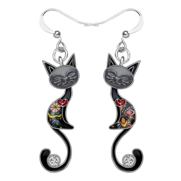 Pendientes Con Colgante De Cristal Aretes Con Forma De Gatito Y Animal 1