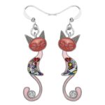 Pendientes Con Colgante De Cristal Aretes Con Forma De Gatito Y Animal 3