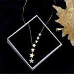 Collar Gargantilla De Cadena De Circonita Con Estrellas 5