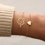 Pulsera De Loto Hueco Brazalete Sencillo De Moda, Regalo De Navidad 1