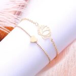 Pulsera De Loto Hueco Brazalete Sencillo De Moda, Regalo De Navidad 4