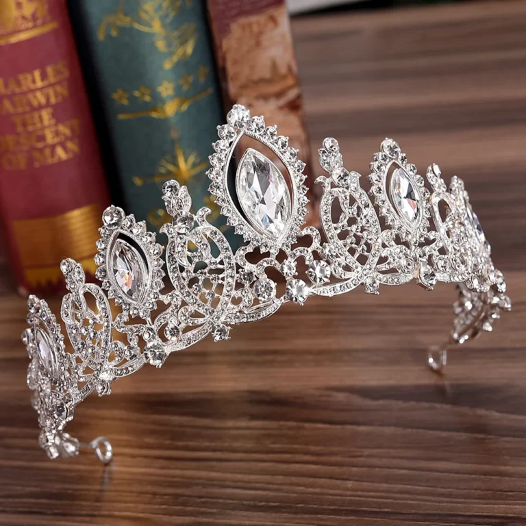 Tiaras de cristal rojo y azul para novia diamantes de imitación